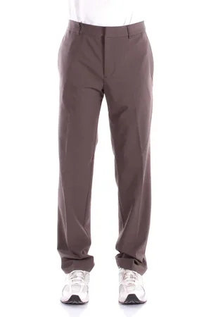 Emporio Armani Bukser, Herre, Brun, XL, Bomuld, Brun Logo Bukser Lynlåslukning