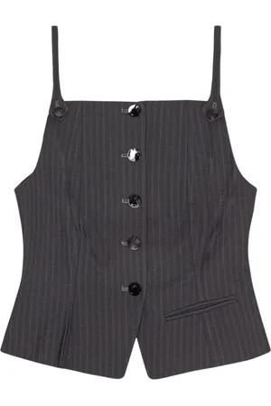 Ganni Top, Dame, Grå, L, Donna Vest Top