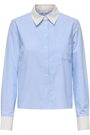 ONLY Bluser & Skjorter, Dame, Blå, XS, Knaplukning Dame Skjorte