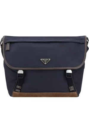 Prada Taske, Herre, Blå, ONE SIZE, Uld, Nylon Skuldertaske med Justerbar Strop
