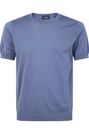 DRUMOHR Top, Herre, Blå, L, Afslappet Rund Hals T-Shirt