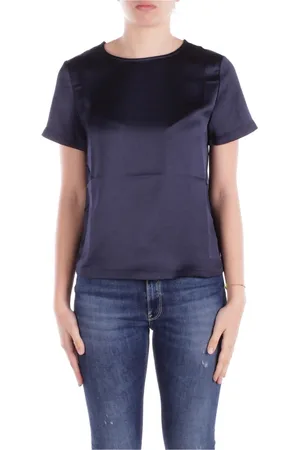 Max Mara Top, Dame, Blå, L, Polyester, Blå Skjorte Weekend Stil