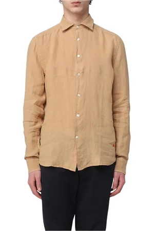 Peuterey Skjorte, Herre, Brun, XL, Linned, Linnedskjorter