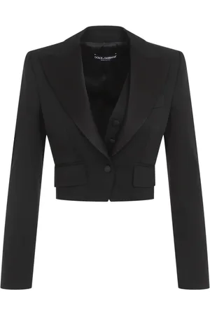 Dolce & Gabbana Jakke, Dame, Sort, XS, Uld, Sort Elegant Jakke Kvinders Mode