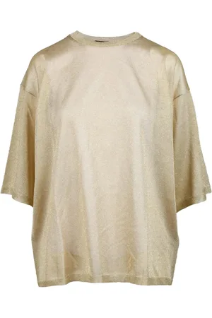 Fabiana Filippi Top, Dame, Gul, S, Metal Fiber Bland T-shirt