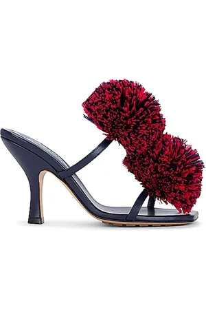 Bottega Veneta Sko, Dame, Blå, 38 EU, Pom Pom Sandal