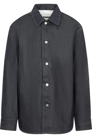 Jil Sander Skjorte, Herre, Sort, M, Bomuld, Klassisk Bomuldsskjorte til Mænd
