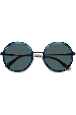 Etnia Barcelona Tilbehør, unisex, Blå, ONE SIZE, Vintage Runde Polariserede Solbriller