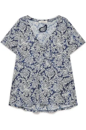 Maliparmi Top, Dame, Blå, L, Bomuld, Magisk Blomst T-Shirt