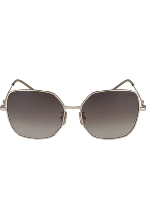 Givenchy Tilbehør, unisex, Gul, ONE SIZE, Uld, Firkantede metal solbriller brune gradient linser