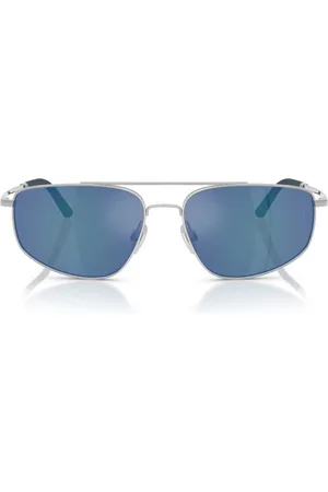 Oliver Peoples Tilbehør, unisex, Grå, ONE SIZE, Retrostil Blå Linse Solbriller