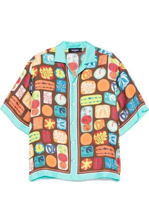 Dsquared2 Skjorte, Herre, Flerfarvet, XL, Uld, Brun Knappet Drop Skulder Skjorte