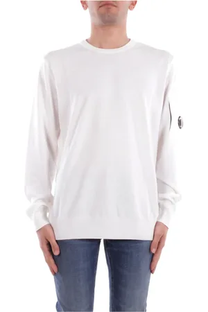C.P. Company Strik, Herre, Hvid, XL, Bomuld, Logo Side Sweater