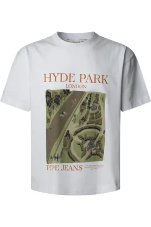Pepe Jeans Top, Herre, Hvid, M, Bomuld, Klassisk T-shirt med kort ærme og frontprint