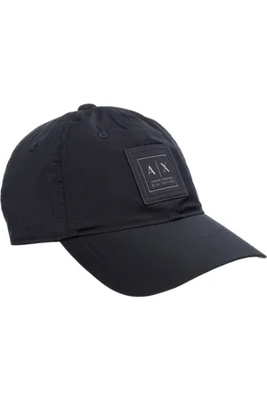 Armani Exchange Tilbehør, Herre, Blå, ONE SIZE, Polyester, Justerbar Ensfarvet Logo Kasket