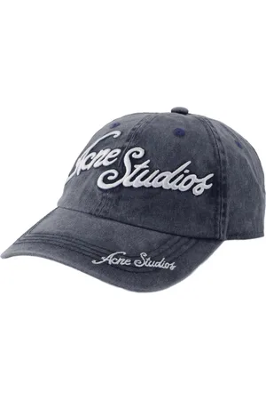 Acne Studios Tilbehør, unisex, Blå, ONE SIZE, Bomuld, Blå Turist Logo Kasket - Bomuld