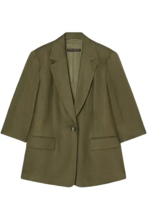 Persona by Marina Rinaldi Jakke, Dame, Grøn, 3XL, Linned, Linnedblazer med Reverskrave