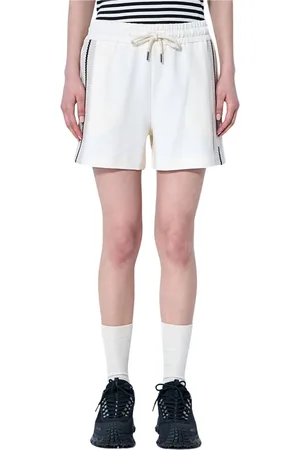 Moncler Shorts, Dame, , XS, Bomuld, Strik Trim Logo Patch Track Shorts
