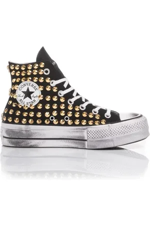 Converse Sko, Dame, Gul, 39 EU, Uld, Håndlavet Guld Sneakers med Nitter