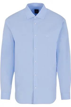 Armani Exchange Skjorte, Herre, Blå, XL, Bomuld, Klar Blå Klassisk Skjorte
