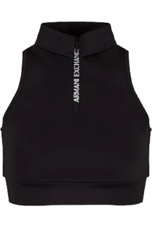 Armani Exchange Top, Dame, Sort, XS, Uld, Sort Sporty Top Mixmag Linje