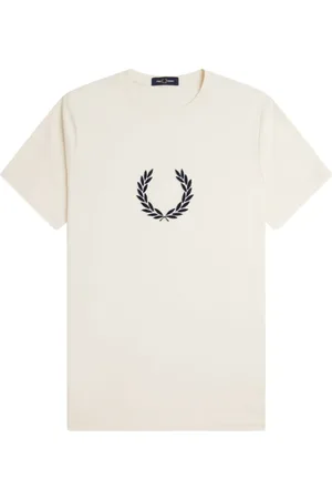 Fred Perry Top, Herre, , S, Bomuld, Bomuld Crew Neck Broderet Logo T-shirt