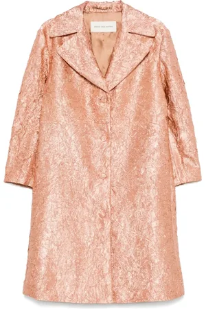 DRIES VAN NOTEN Frakke, Dame, Lyserød, M, Ferskenrosa Frakke Bredt Revers