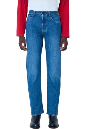 The Row Jeans, Herre, Blå, W28, Denim, Behandlet Denim Mid-Rise Jeans
