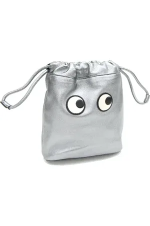 Anya Hindmarch Pre-owned, Dame, Grå, ONE SIZE, Tyl, Pre-owned Laeder pouches