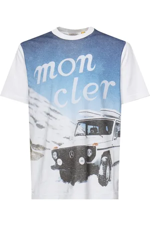 Moncler Top, Herre, Hvid, S, Bomuld, Hvid Bomuld Jersey Choker T-shirt