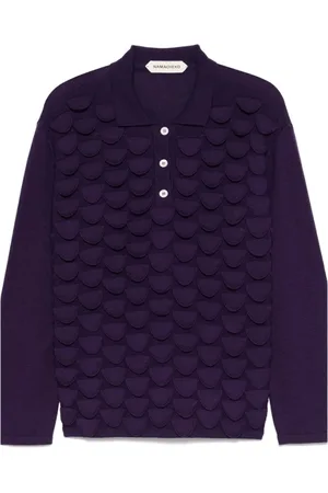 Namacheko Strik, Herre, Lilla, L, Uld, Lilla Fjer Polo Sweater