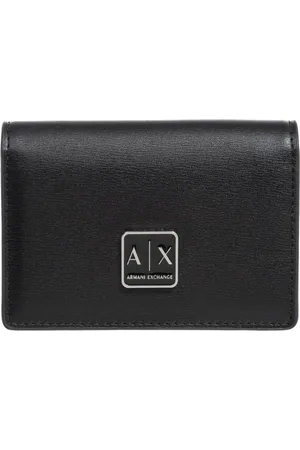 Armani Exchange Tilbehør, Dame, Sort, ONE SIZE, Polyester, Knap Lukning Enkel Kreditkortholder