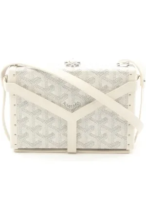GOYARD Pre-owned, Dame, Hvid, ONE SIZE, Uld, Pre-owned Canvas crossbody-tasker