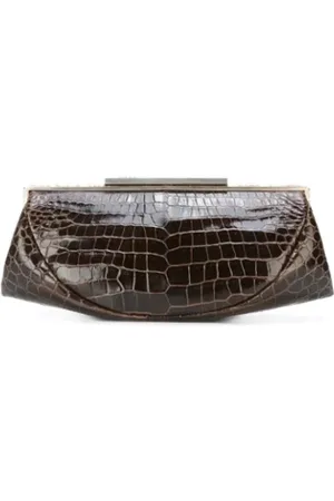 Emporio Armani Pre-owned, Dame, Brun, ONE SIZE, Tyl, Pre-owned Laeder clutches