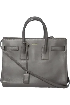 Saint Laurent Pre-owned, Dame, Grå, ONE SIZE, Tyl, Pre-owned Laeder hndtasker