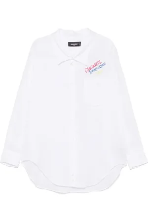 Dsquared2 Bluser & Skjorter, Dame, Hvid, 3XS, Uld, Hvid Skjorte med Lomme