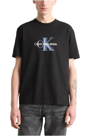 Calvin Klein Top, Herre, Sort, S, Bomuld, Monologo Shift T-shirt