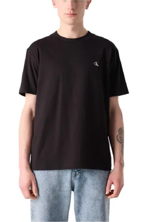 Calvin Klein Top, Herre, Sort, M, Bomuld, Abstrakt Malet T-shirt
