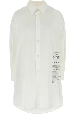 Maison Margiela Kjole, Dame, Hvid, M, Hvid Poplin Skjortekjole