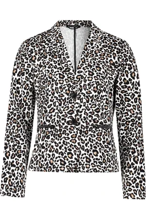 Betty Barclay Jakke, Dame, Sort, XL, Kort blazer med dyreprint