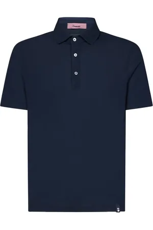 DRUMOHR Top, Herre, Blå, 2XL, Bomuld, Blå Polo Skjorte Klassisk Pasform Bomuld