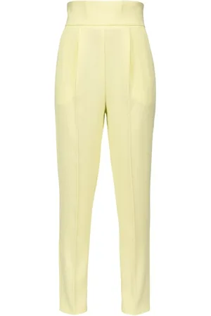 Pinko Bukser, Dame, Gul, XS, Uld, Stilfulde Slim-fit Bukser