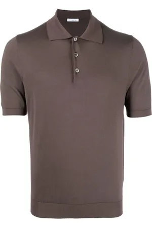 Malo Top, Herre, Brun, 2XL, Bomuld, Grå Polo T-shirt Enkel Søm