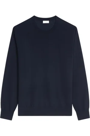 DRIES VAN NOTEN Strik, Herre, Blå, M, Herre Sweater M.k. Stil