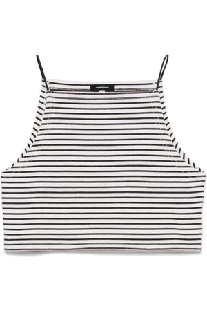 R13 Top, Dame, Hvid, XS, Stribet Halterneck T-shirt