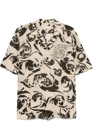 DRIES VAN NOTEN Skjorte, Herre, Sort, XS, Broderet skjorte i moderne stil