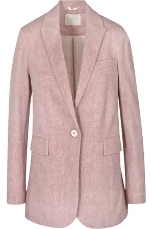 Circolo Jakke, Dame, Lyserød, L, Bomuld, Piquet Bomuld Blazer med Revers