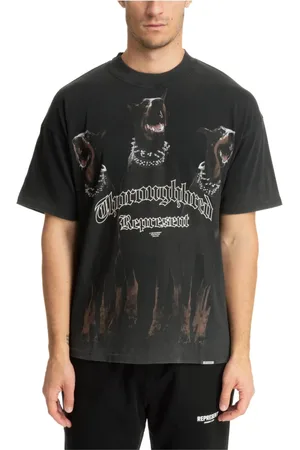 Represent Top, Herre, Sort, L, Bomuld, Mønstret Logo T-shirt