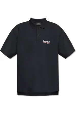 Balenciaga Top, Herre, Sort, M, Bomuld, Polo med broderet logo