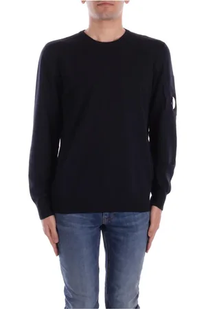 C.P. Company Strik, Herre, Blå, M, Bomuld, Logo Side Sweater